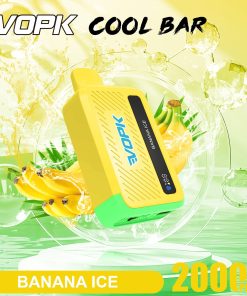 VOPK Cool Bar 20000 – Sigaretta elettronica usa e getta ricaricabile da 20.000 boccate con flusso d'aria regolabile, gusto Banana Ice