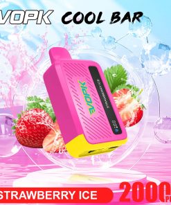 VOPK Cool Bar 20000 20K Puffs Adjustable Airflow Rechargeable Disposable Vape in Strawberry Ice flavor