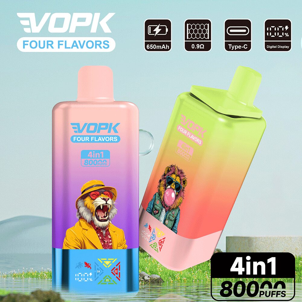 Vopk Four Flavors 80000 80K Puffs 4 in 1 Flavors Rechargeable LCD Display Disposable Vape product image