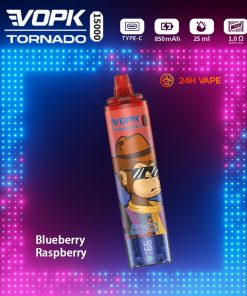 VOPK Tornado 15000 15K Puffs LED Display Disposable in Blueberry Raspberry flavor