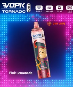 VOPK Tornado 15000 15K Puffs LED Display Disposable in Pink Lemonade flavor