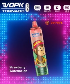 VOPK Tornado 15000 15K Puffs LED Display Disposable in Strawberry Watermelon flavor