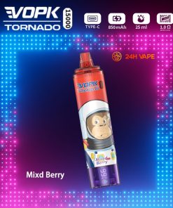 VOPK Tornado 15000 15K Puffs LED Display Disposable in vopk tornado 15000 mixd berry flavor