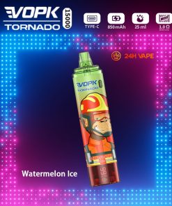 VOPK Tornado 15000 15K Puffs LED Display Disposable in Watermelon Ice flavor