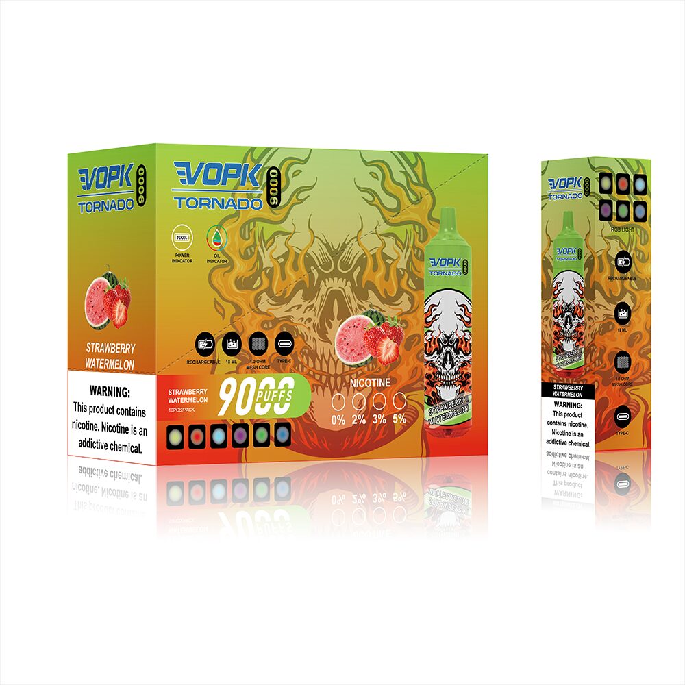 VOPK Tornado 9000 Puffs Disposable in vopk tornado 9000 strawberry watermelon flavor