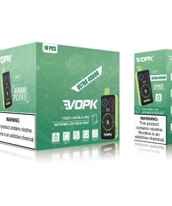 VOPK ULTRA 40000 40K Puffs Double Taste RGD Screen Display Disposable Vape in Fizzy Lemon & Lime / Watermelon Fresh Mint flavor