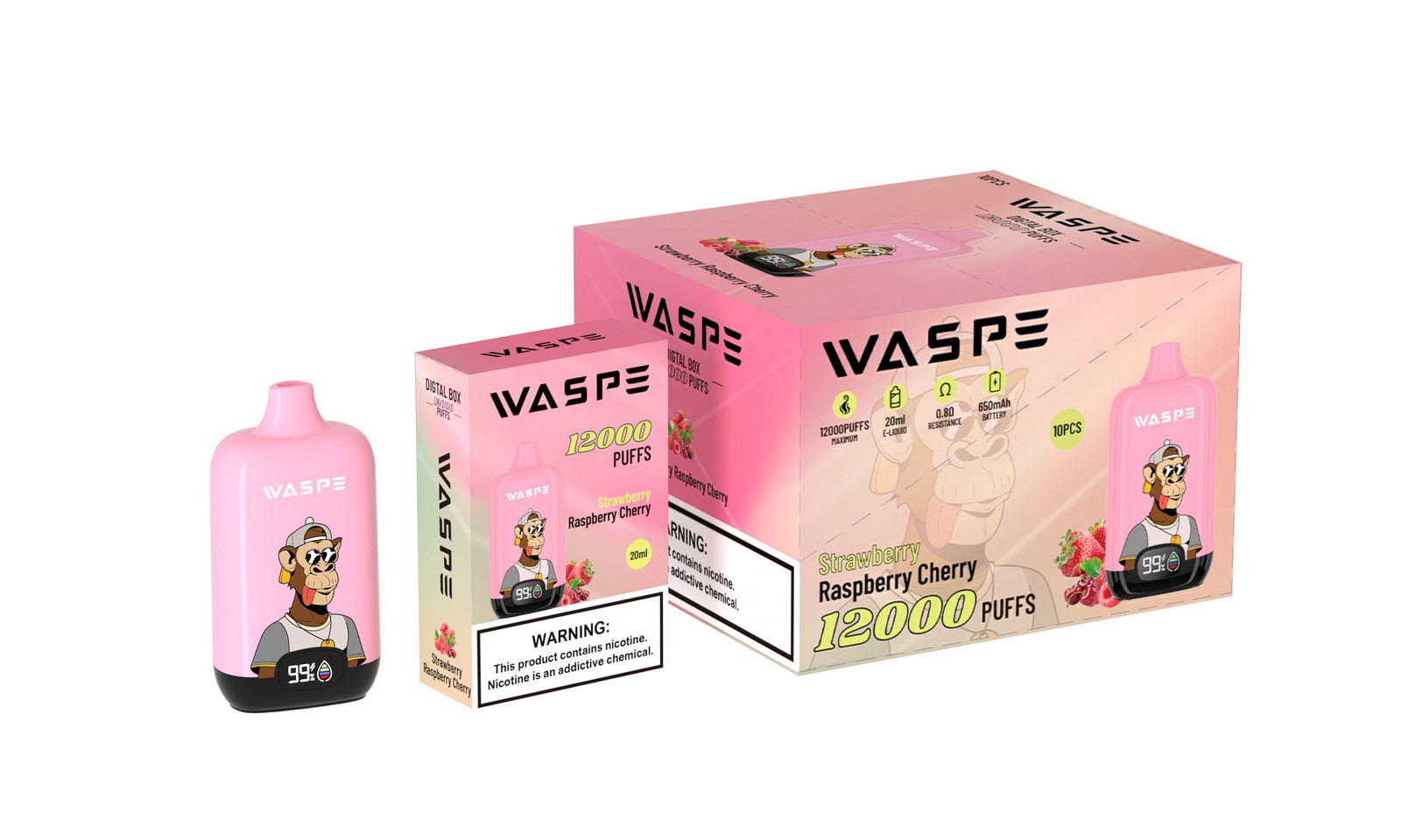 WASPE Digital Box 12000 Puffs Original Edition Disposable Vape in Waspe Digital Box 12000 flavor