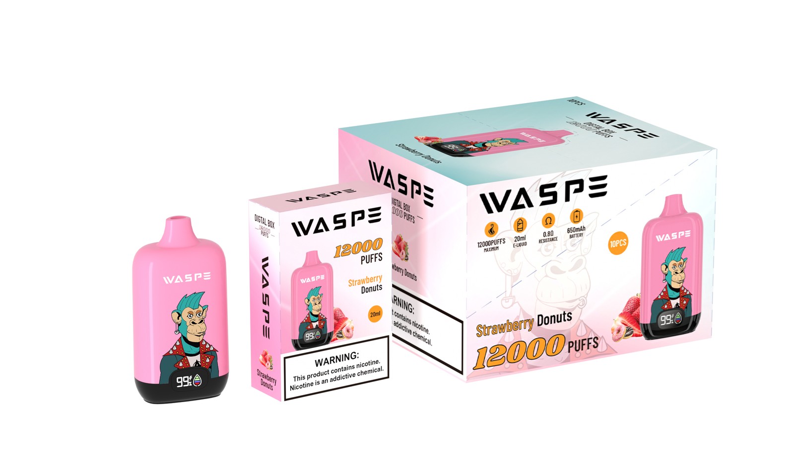 WASPE Digital Box 12000 Puffs Original Edition Disposable Vape in Waspe Digital Box 12000 flavor