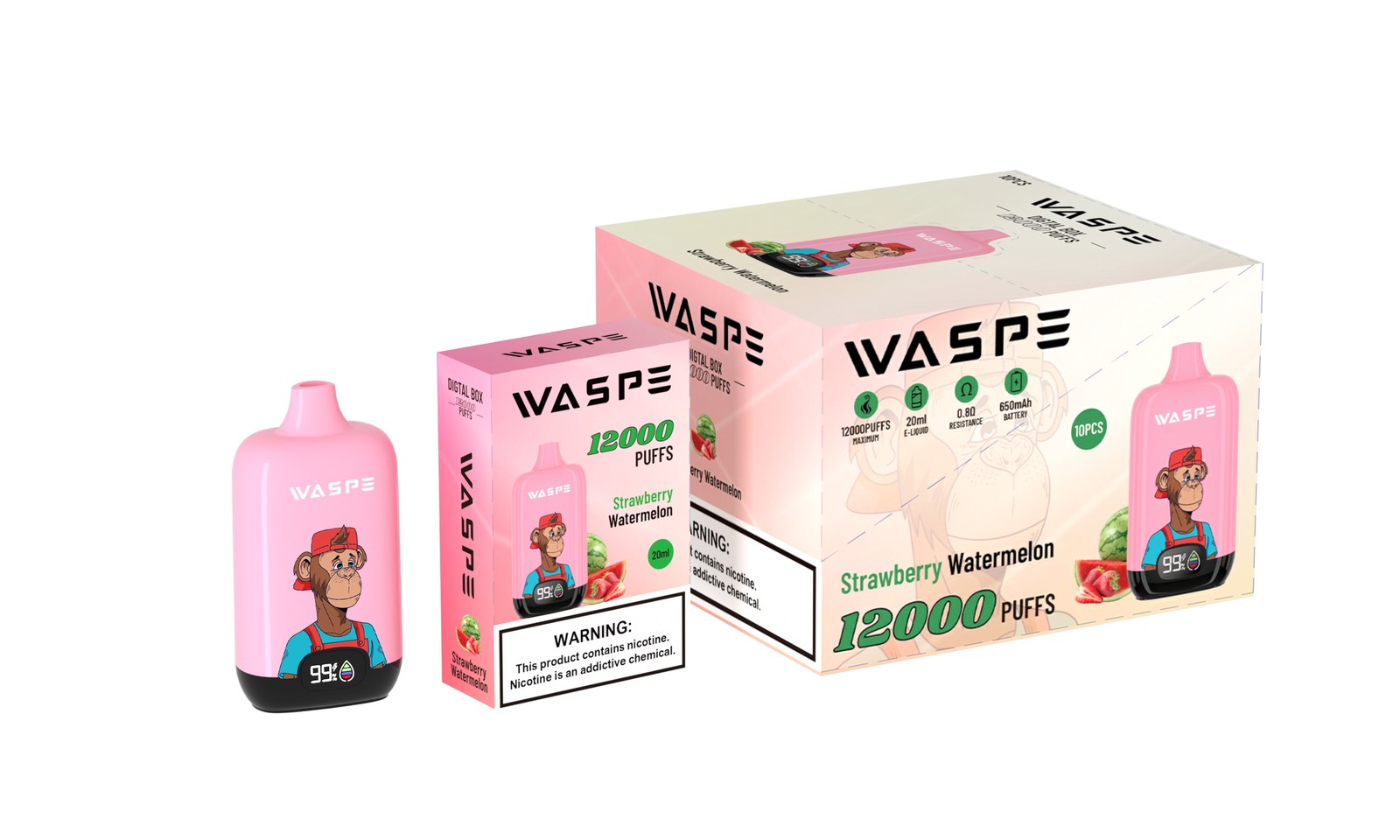 WASPE Digital Box 12000 Puffs Original Edition Disposable Vape in Waspe Digital Box 12000 flavor