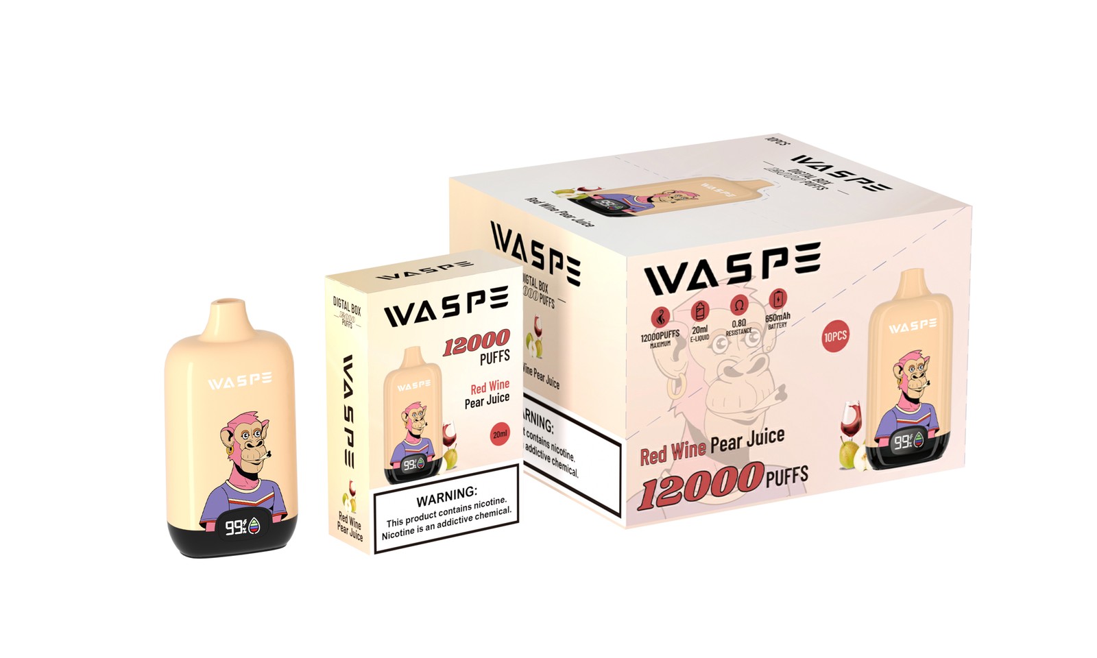 WASPE Digital Box 12000 Puffs Original Edition Disposable Vape in Waspe Digital Box 12000 flavor