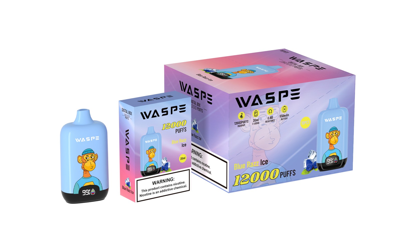WASPE Digital Box 12000 Puffs Original Edition Disposable Vape in Waspe Digital Box 12000 flavor
