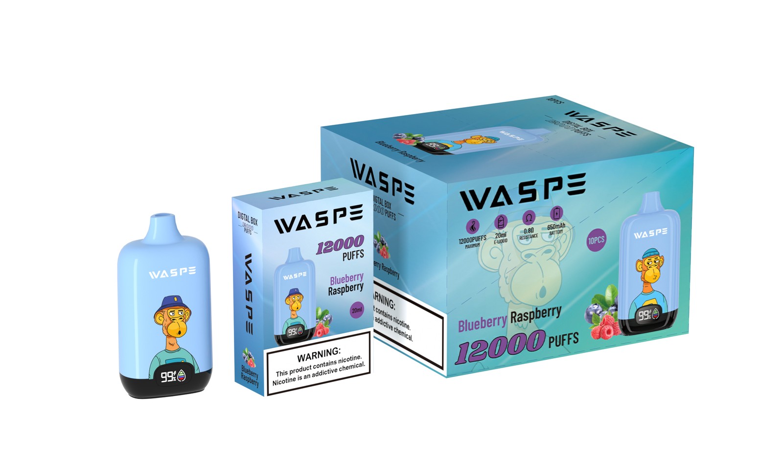 WASPE Digital Box 12000 Puffs Original Edition Disposable Vape in Waspe Digital Box 12000 flavor