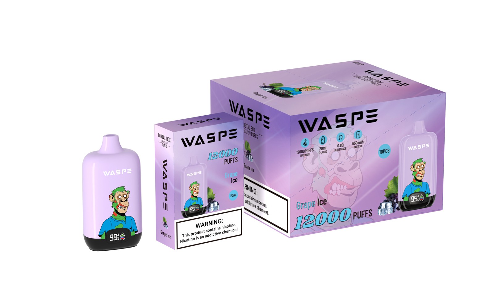 WASPE Digital Box 12000 Puffs Original Edition Disposable Vape in Waspe Digital Box 12000 flavor