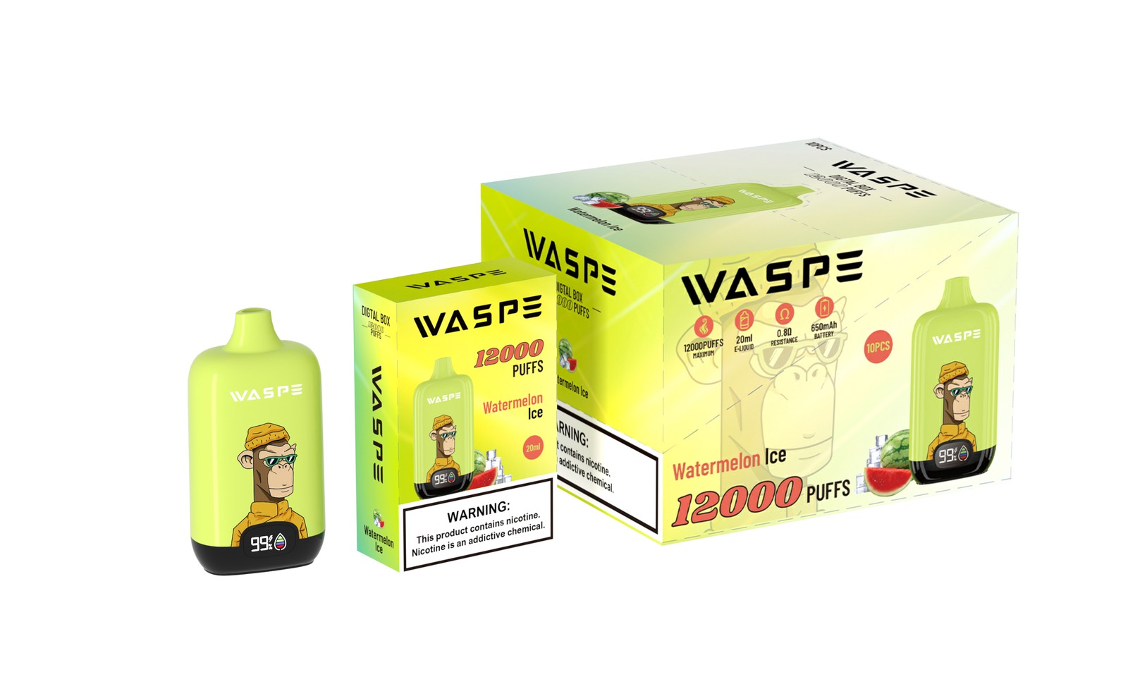 WASPE Digital Box 12000 Puffs Original Edition Disposable Vape in Waspe Digital Box 12000 flavor