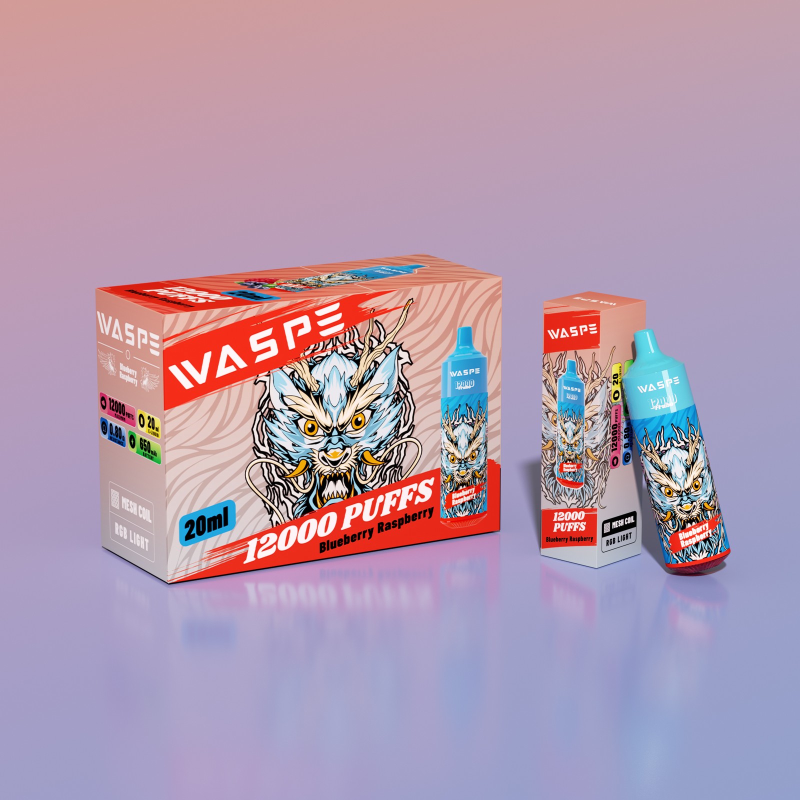 WASPE 12000 Puffs Nicotine 0% 2% 3% 5% Original Edition Disposable Vape Pen in Waspe 12000 flavor