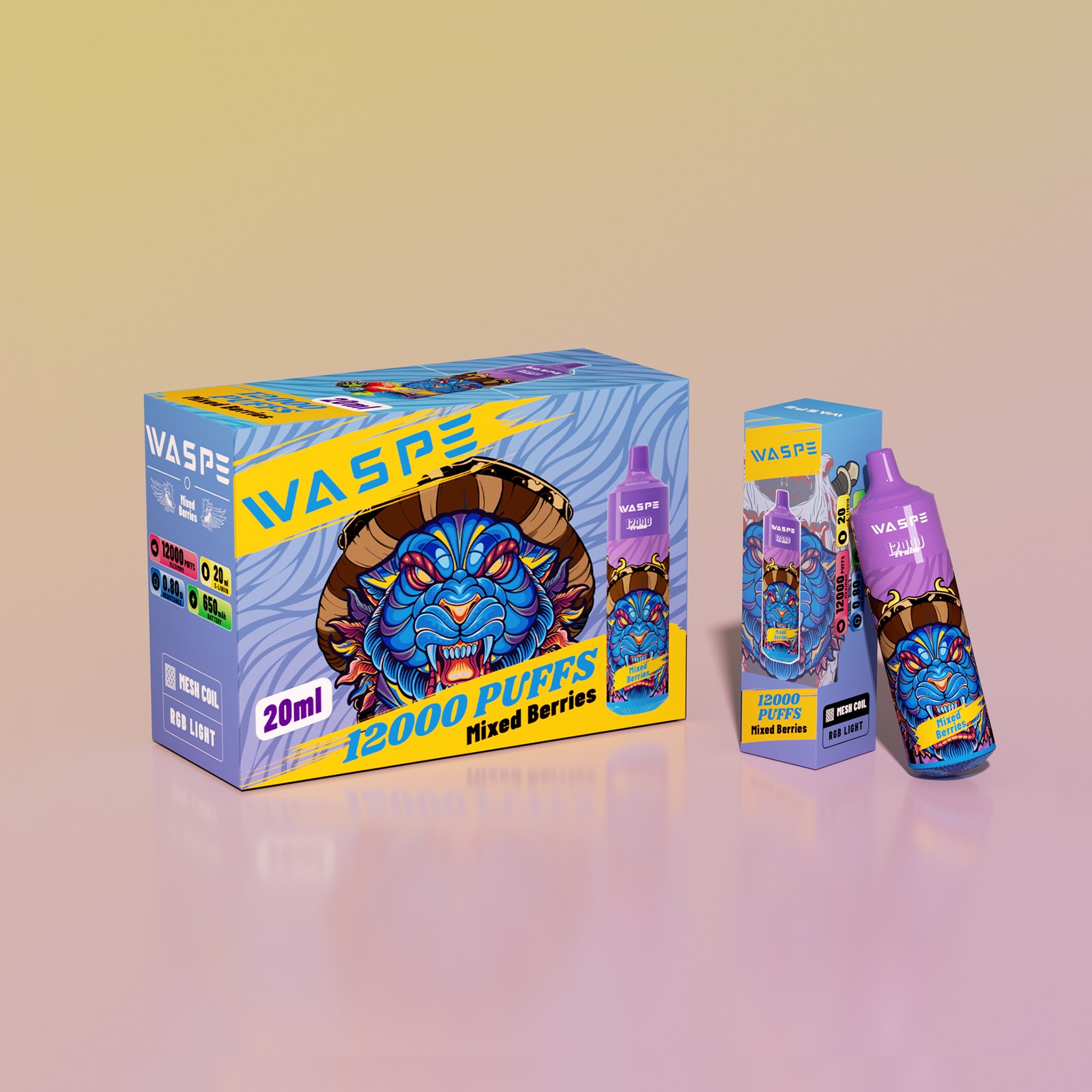 WASPE 12000 Puffs Nicotine 0% 2% 3% 5% Original Edition Disposable Vape Pen in Waspe 12000 flavor