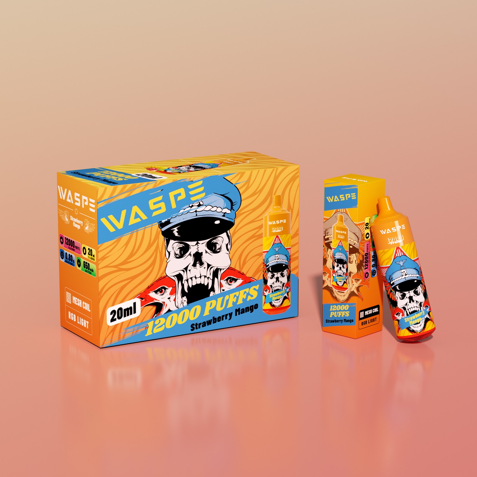 WASPE 12000 Puffs Nicotine 0% 2% 3% 5% Original Edition Disposable Vape Pen in Waspe 12000 flavor