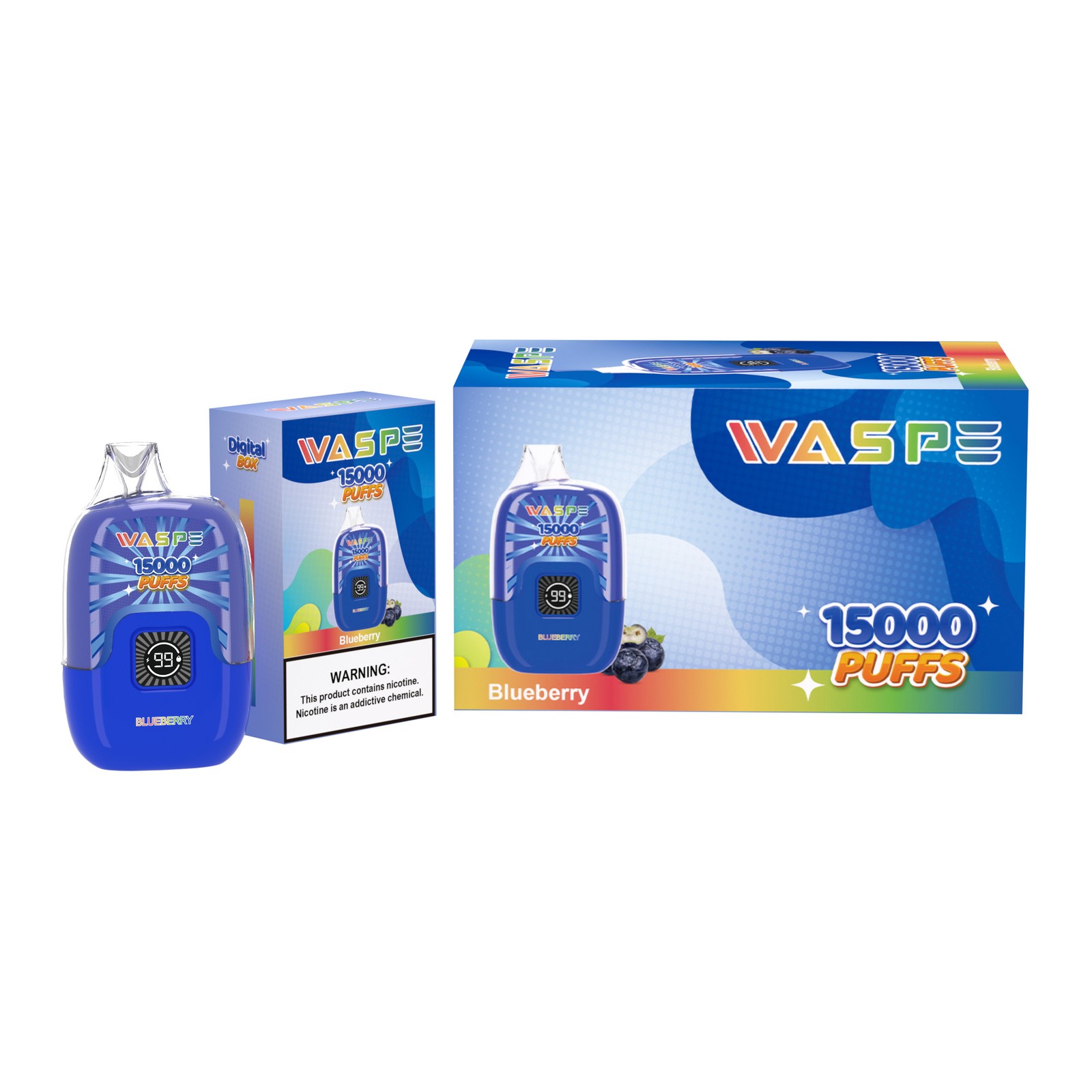 WASPE Digital Box 15000 Puffs Original LED Display Edition Disposable Vape Pen in Waspe Digital Box 15000 flavor