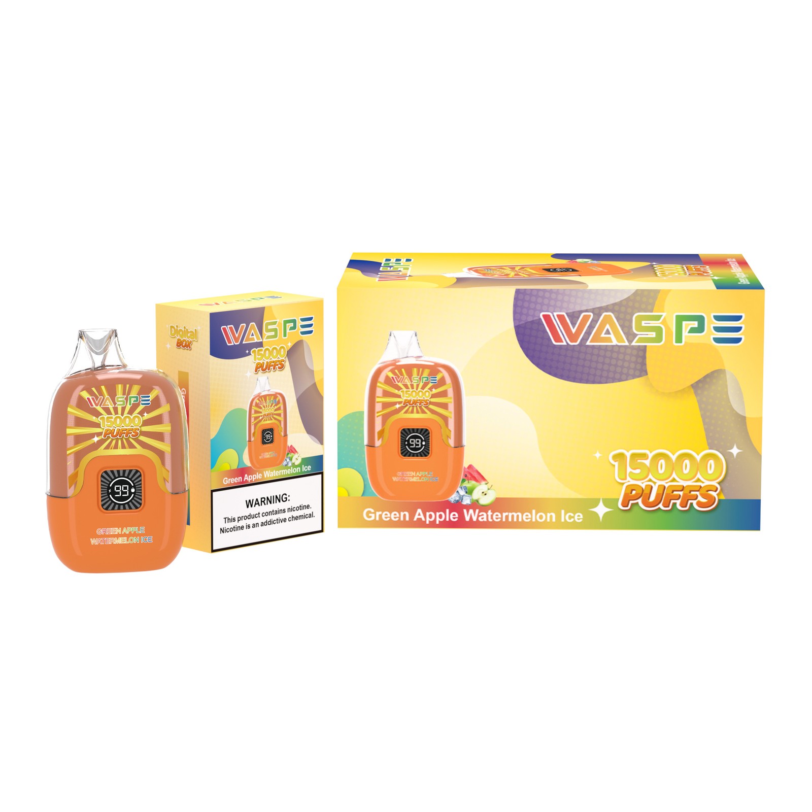 WASPE Digital Box 15000 Puffs Original LED Display Edition Disposable Vape Pen in Waspe Digital Box 15000 flavor