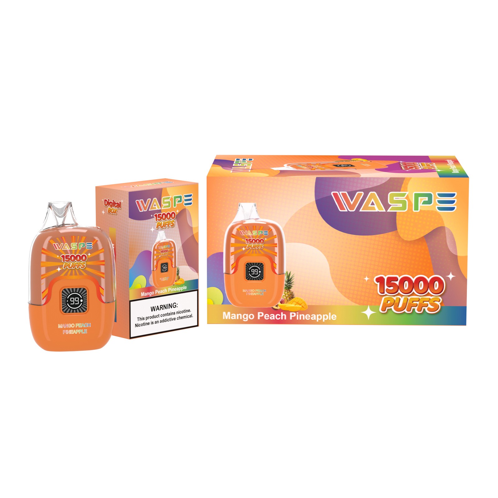WASPE Digital Box 15000 Puffs Original LED Display Edition Disposable Vape Pen in Waspe Digital Box 15000 flavor