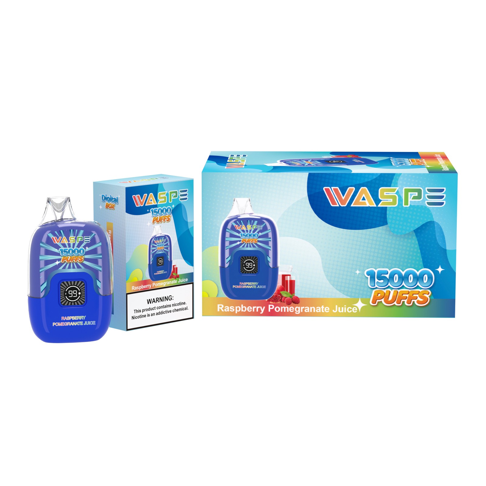 WASPE Digital Box 15000 Puffs Original LED Display Edition Disposable Vape Pen in Waspe Digital Box 15000 flavor