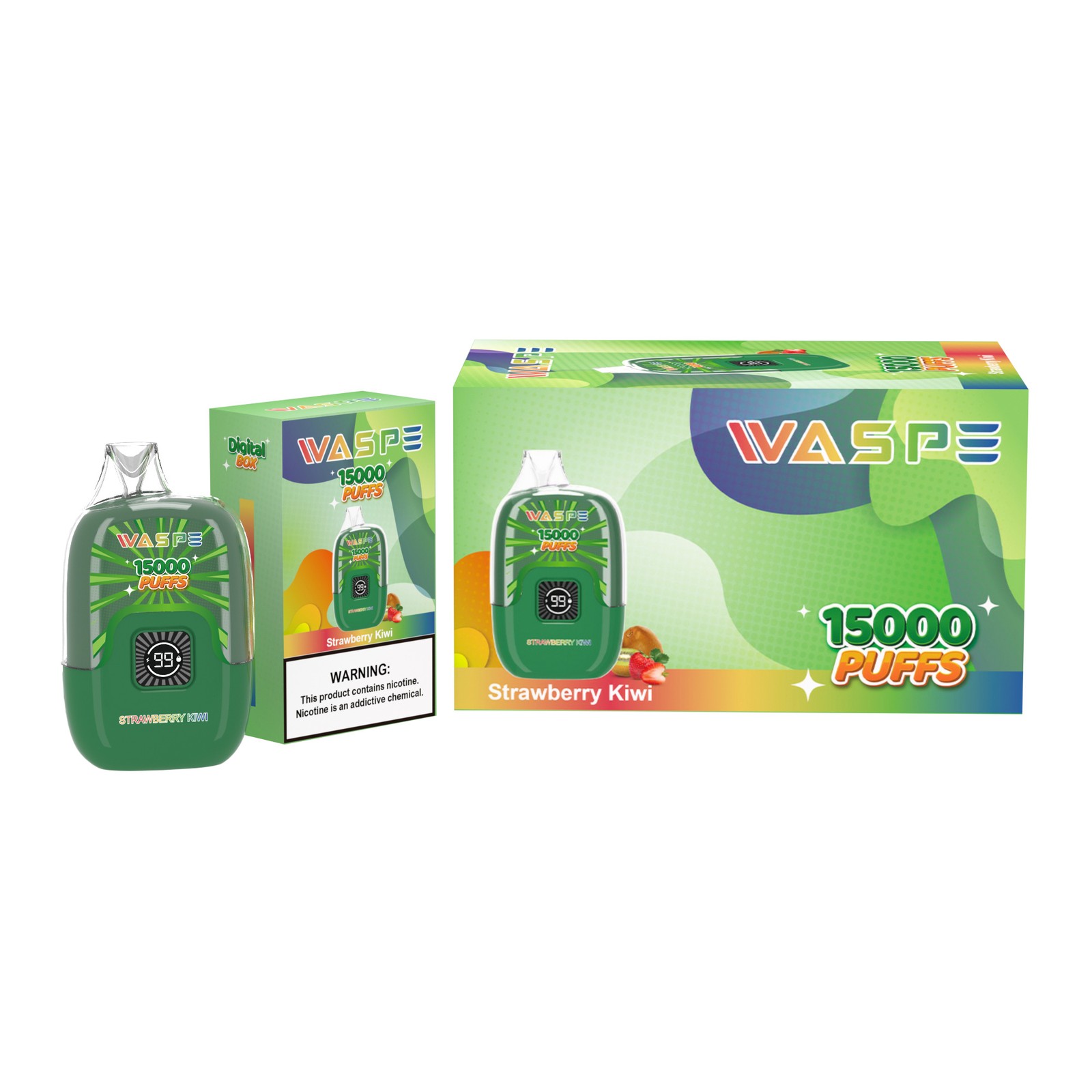 WASPE Digital Box 15000 Puffs Original LED Display Edition Disposable Vape Pen in Waspe Digital Box 15000 flavor