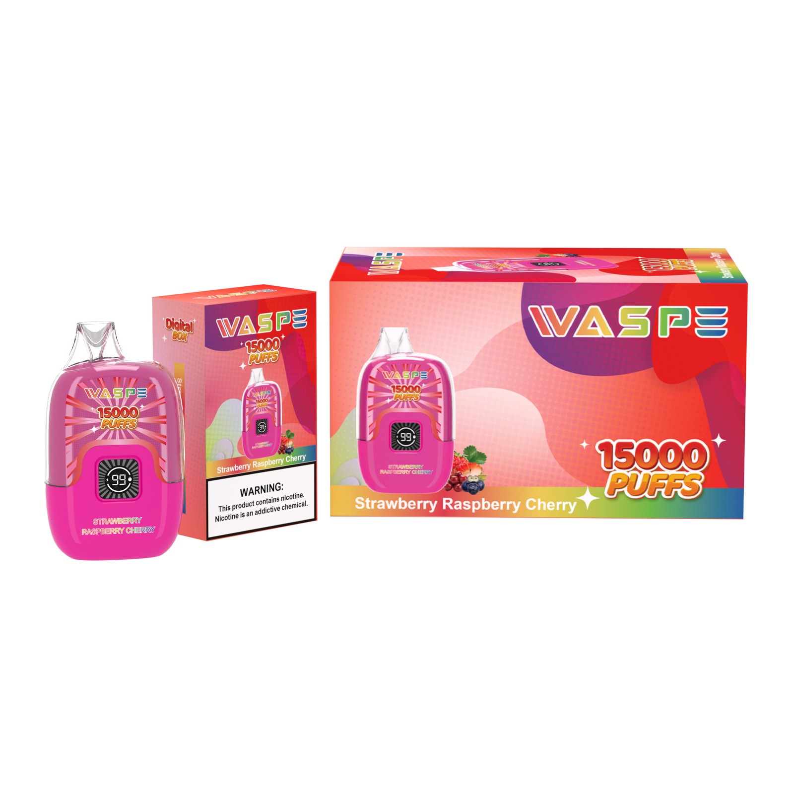 WASPE Digital Box 15000 Puffs Original LED Display Edition Disposable Vape Pen in Waspe Digital Box 15000 flavor