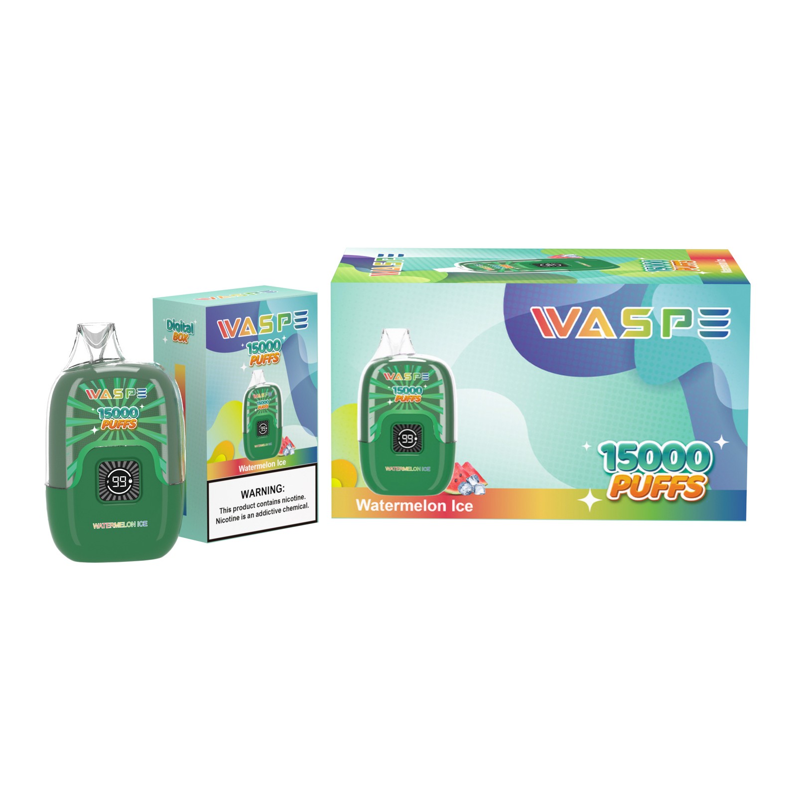 WASPE Digital Box 15000 Puffs Original LED Display Edition Disposable Vape Pen in Waspe Digital Box 15000 flavor