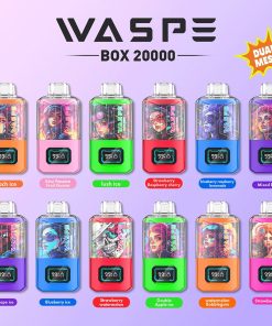 WASPE 20000 20K Puffs Dual Mesh Box 0% 2% 3% 5% Nicotine LCD Display Disposable Vape in wasps 20000 Waspe 20000 Dual Mesh Flavor flavor