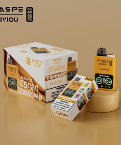 WASPE 25000 25K Puffs Edition LCD Display Disposable Vape in 8. Peach Ice flavor