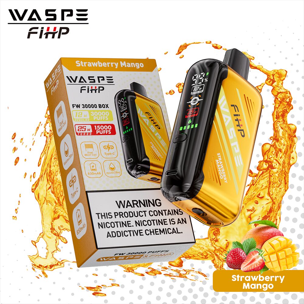 Waspe 30000 30K Puffs Edition Dual Mesh LCD Display Disposable Vape in Strawberry Mango flavor