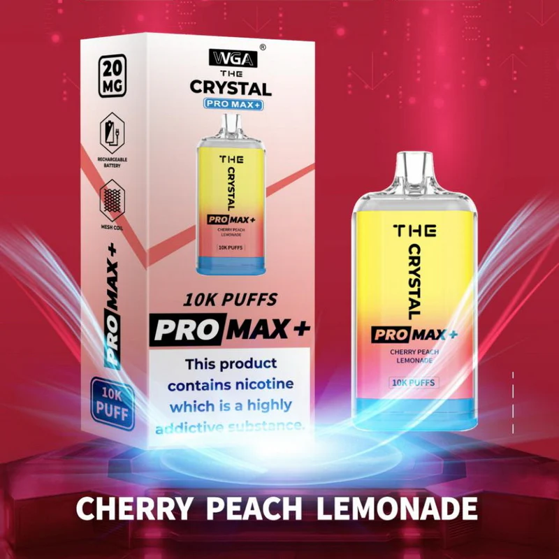 WGA Crystal Pro Max 10000 10k Puffs Sell Well Disposable Vape in wga crystal pro max 10000 cherry peach lemonade flavor