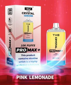 WGA Crystal Pro Max 10000 10k Puffs Sell Well Disposable Vape in wga crystal pro max 10000 pink lemonade flavor