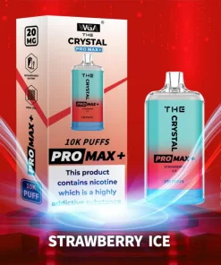 WGA Crystal Pro Max 10000 10k Puffs Sell Well Disposable Vape in wga crystal pro max 10000 strawberry ice flavor