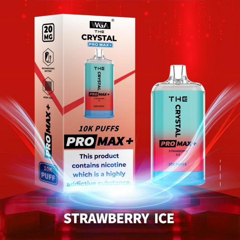 WGA Crystal Pro Max 10000 10k Puffs Sell Well Disposable Vape in wga crystal pro max 10000 strawberry ice flavor