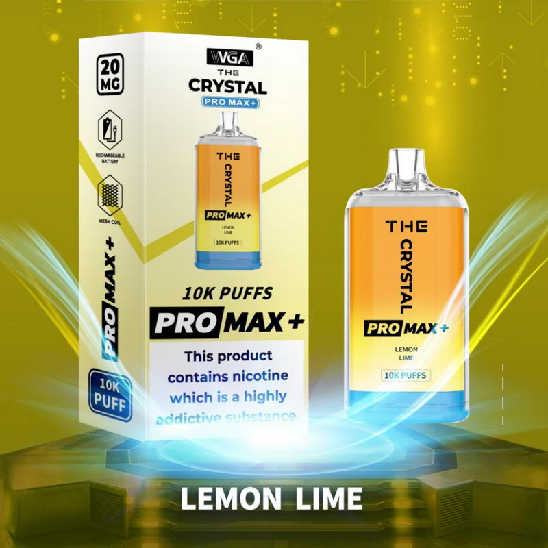 WGA Crystal Pro Max 10000 10k Puffs Sell Well Disposable Vape in wga crystal pro max 10000 wga crystal pro max plus 10000 kit lemon lime flavor