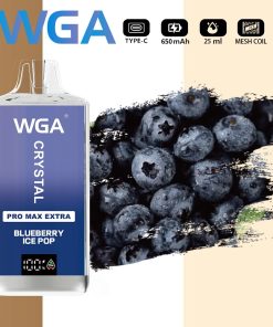 WGA Crystal Pro Max Extra 15000 15k Puffs Product LED Display Disposable Vape in wga 15000 blueberry ice pop flavor