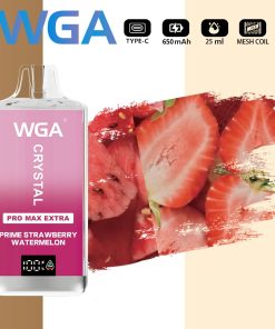WGA Crystal Pro Max Extra 15000 15k Puffs Product LED Display Disposable Vape in wga 15000 prime strawberry watermelon flavor