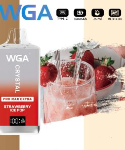 WGA Crystal Pro Max Extra 15000 15k Puffs Product LED Display Disposable Vape in wga 15000 strawberry ice flavor