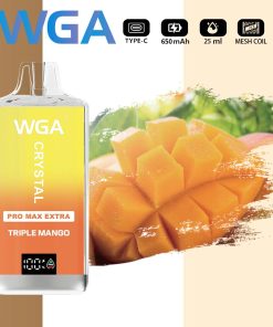 WGA Crystal Pro Max Extra 15000 15k Puffs Product LED Display Disposable Vape in wga 15000 triple mango flavor