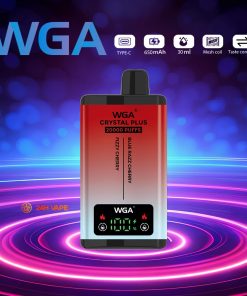 WGA Crystal Plus 20000 20K Puffs 5% Nicotine Double Taste LCD Display Disposable Vape in wga 20000 blue razz cherry fizzy cherry flavor