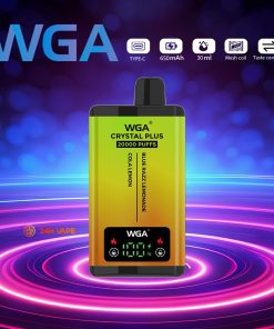 WGA Crystal Plus 20000 20K Puffs 5% Nicotine Double Taste LCD Display Disposable Vape in wga 20000 blue razz lemonade cola lemon flavor