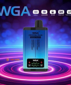 WGA Crystal Plus 20000 20K Puffs 5% Nicotine Double Taste LCD Display Disposable Vape in wga 20000 blueberry cotton candy raspberry cotton candy flavor