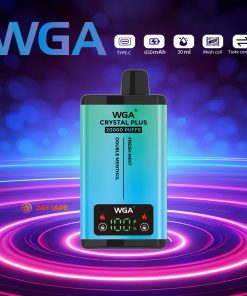 WGA Crystal Plus 20000 20K Puffs 5% Nicotine Double Taste LCD Display Disposable Vape in wga 20000 fresh mint double menthol flavor