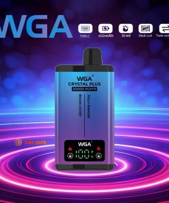 WGA Crystal Plus 20000 20K Puffs 5% Nicotine Double Taste LCD Display Disposable Vape in wga 20000 jolly ranger brain licker flavor