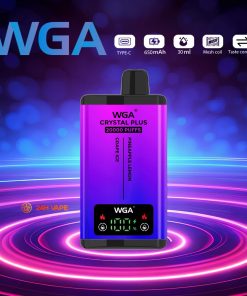WGA Crystal Plus 20000 20K Puffs 5% Nicotine Double Taste LCD Display Disposable Vape in wga 20000 pineapple lemon grape ice flavor