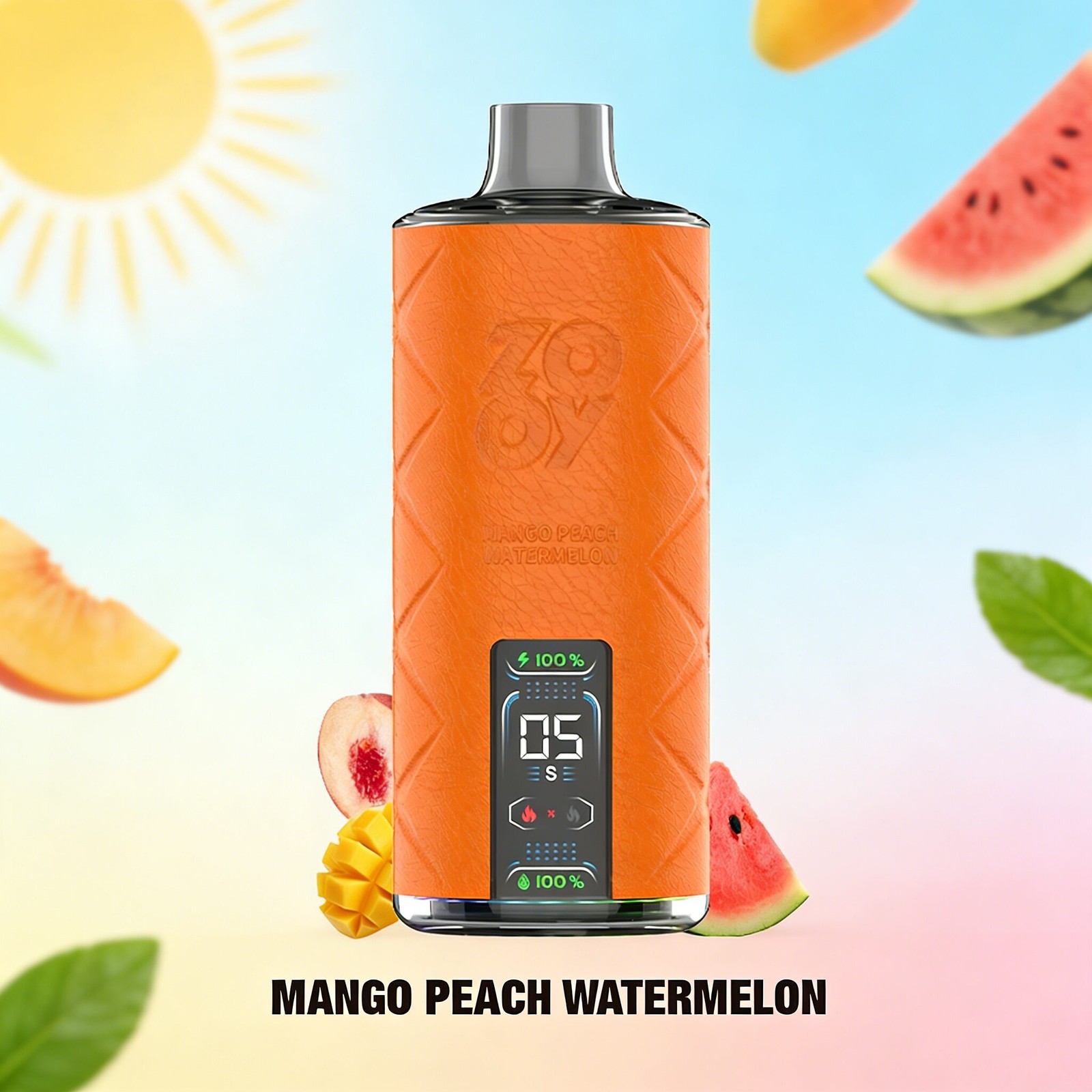 ZOOY Shisha 50000 50K Puffs LED Display& LGB Light Disposable DTL in Mango Peach Watermelon flavor