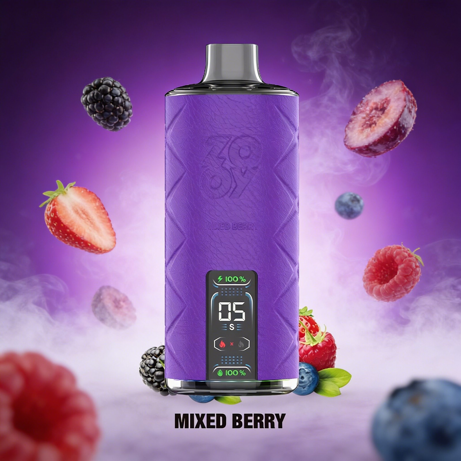 ZOOY Shisha 50000 50K Puffs LED Display& LGB Light Disposable DTL in Mixed Berry flavor