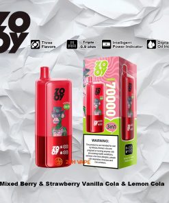 ZOOY Trlple 70000 70k Puffs 3 in 1 Flavors Rechargeable LCD Display Disposable Vape in Mixed Berry & Strawberry Vanilla Cola & Lemon Cola flavor