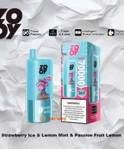 ZOOY Trlple 70000 70k Puffs 3 in 1 Flavors Rechargeable LCD Display Disposable Vape in Strawberry Ice & Lemon Mint & Passion Fruit Lemon flavor